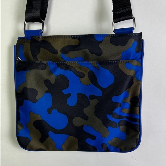 Ahdorned Handbags - Ahdorned Blue Camo Camp Adjustable Crossbody Bag